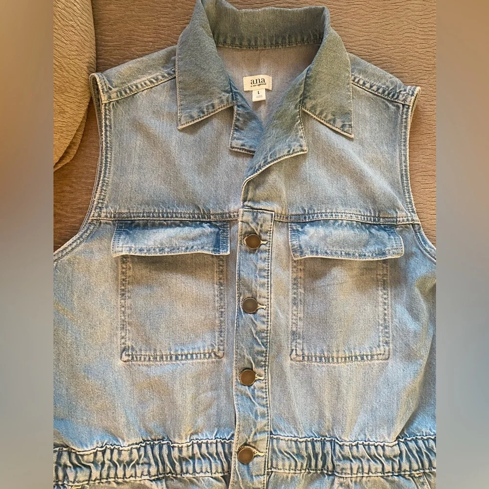 ANA Denim Sleeveless Romper - Size L - EUC